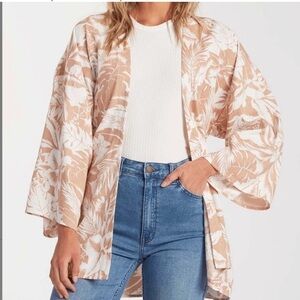 NEW Billabong Tan Floral Sweet Summer Kimono S-M